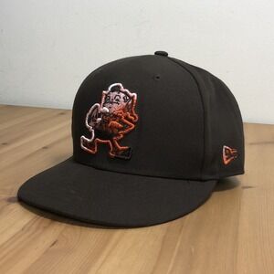 Cleveland Browns New Era 59FIFTY NFL Brownie Elf Fitted Hat Cap Sz 7 1/8 Brown
